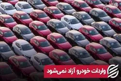 واردات خودرو آزاد نمی شود