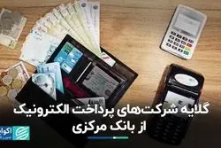 گلایه شرکت‌های پرداخت الکترونیک از بانک مرکزی