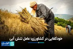 خودکفایی در کشاورزی؛ عامل تنش آبی
