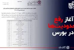 آغاز رفع محدودیت ها در بورس