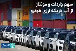 سهم واردات و مونتاژ از آب باریکه ارزی خودرو