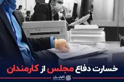 خسارت دفاع مجلس از کارمندان