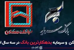 مسکن و سرمایه بدهکارترین بانک در سه سال اخیر