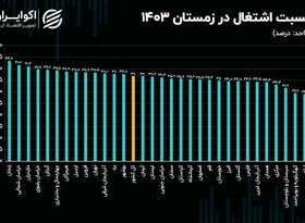 نوسانات اشتغال در استان‌های ایران؛ کاهش نسبت اشتغال در 18 استان+ نمودار