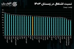 نوسانات اشتغال در استان‌های ایران؛ کاهش نسبت اشتغال در 18 استان+ نمودار