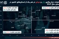 بازار کار کدام استان‌ها مردانه است؟