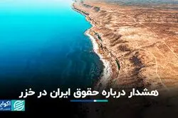 هشدار درباره حقوق ایران در خزر