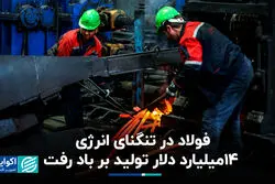 فولاد در تنگنای انرژی؛ ۱۴میلیارد دلار تولید بر باد رفت