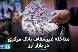 مداخله غیرشفاف بانک مرکزی در بازار ارز