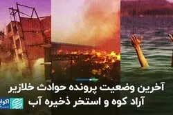  آخرین وضعیت پرونده‌ حوادث خلازیر، آراد کوه و استخر ذخیره آب