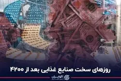 روزهای سخت صنایع غذایی بعد از 4200