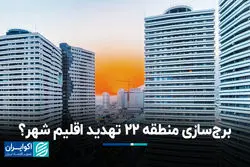 برج‌سازی منطقه ۲۲ تهدید اقلیم شهر