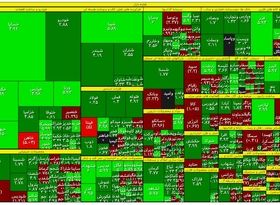 نقشه بورس تهران در روز سه‌شنبه / تداوم رشد فارس 