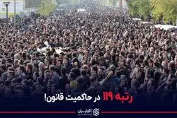 رتبه ۱۱۹ ایران در حاکمیت قانون