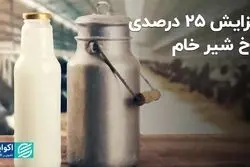 افزایش 25 درصدی نرخ شیر خام