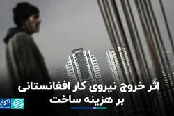 اثر خروج نیروی کار افغانستانی بر هزینه ساخت