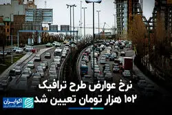 نرخ عوارض طرح ترافیک 102 هزار تومان تعیین شد