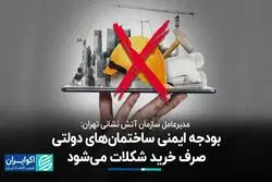 مدیرعامل آتش‌نشانی تهران: بودجه ایمنی ساختمان‌های دولتی صرف خرید شکلات می‌شود