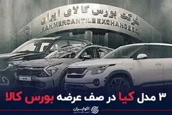 3 مدل کیا در صف عرضه بورس کالا