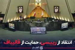 انتقاد از رییسی، حمایت از قالیباف