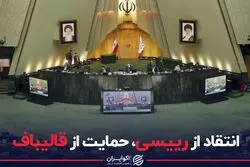 انتقاد از رییسی، حمایت از قالیباف