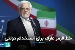 عارف برای استخدام در دولت خط قرمز تعیین کرد