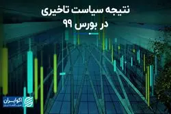 نتیجه سیاست تاخیری در بورس 99 
