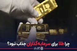 چرا طلا برای سرمایه گذاران جذاب نبود؟ 
