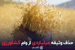 حذف وثیقه میلیاردی از وام کشاورزی