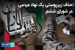 حذف زیرپوستی یک نهاد مردمی در شورای ششم