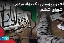 حذف زیرپوستی یک نهاد مردمی در شورای ششم