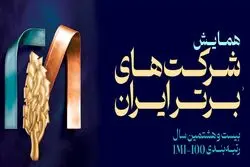 فولاد سنگان، در بین صد شرکت برتر ایران