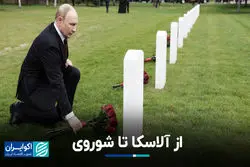 پوتین در سفر به آلاسکا بر مزار خلبانان شوروی گل گذاشت