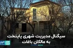 سیگنال مدیریت شهری پایتخت به مالکان باغات