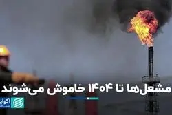 مشعل‌ها تا 1404 خاموش می‌شوند