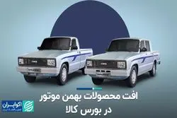 افت محصولات بهمن موتور در بورس کالا