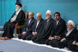 سخنان پزشکیان در دیدار کارگزاران نظام با رهبر انقلاب؛ قدردانی رهبری از رئیس‌جمهوری/ ظریف و ساداتی‌نژاد هم آمدند 