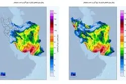 فعالیت موج بارشی قدرتمند در جنوب و شرق؛ ورود موج سرد به شمال و غرب در راه است