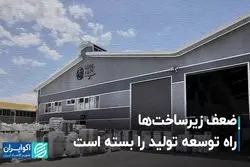 ضعف زیرساخت‌ها راه توسعه تولید را بسته است