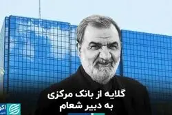 گلایه از بانک مرکزی به دبیر شعام